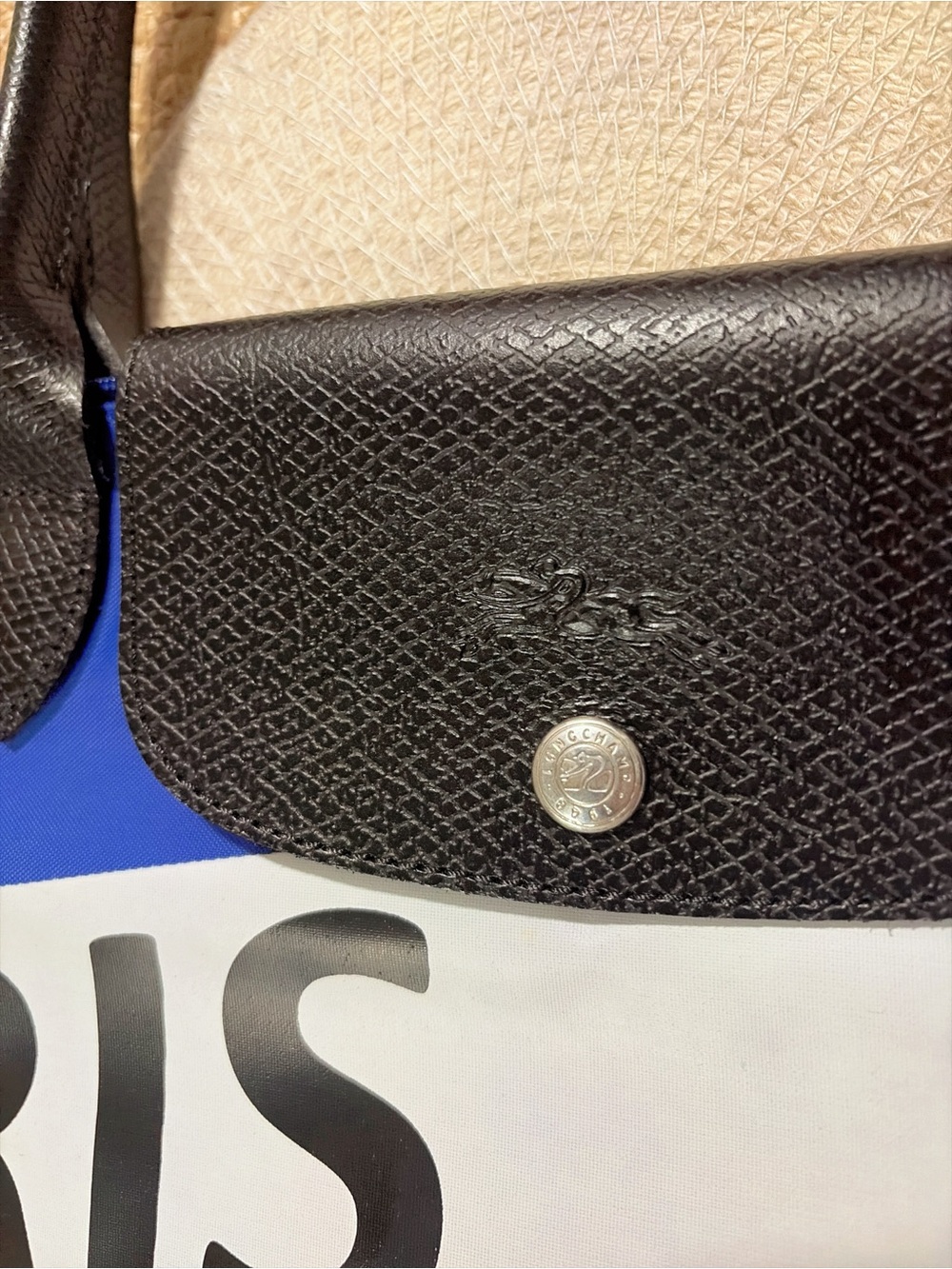 (NWOT)Longchamp limited edition Blue and Black PARIS Logo Tote - Picture 3 of 5